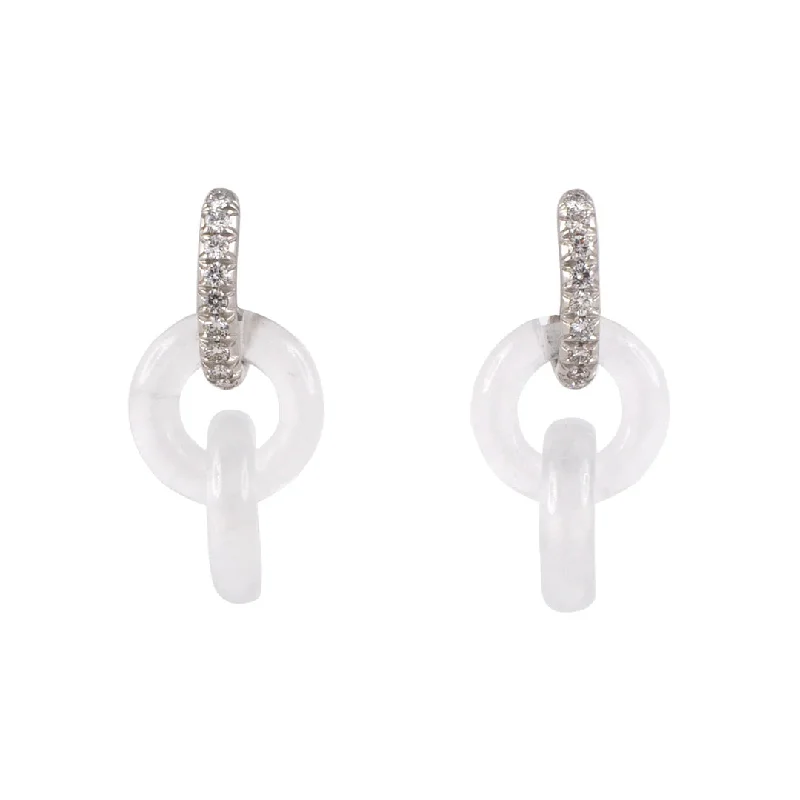 Trendy Earrings for Bridesmaids-Carvin French Diamond & Crystal Earrings