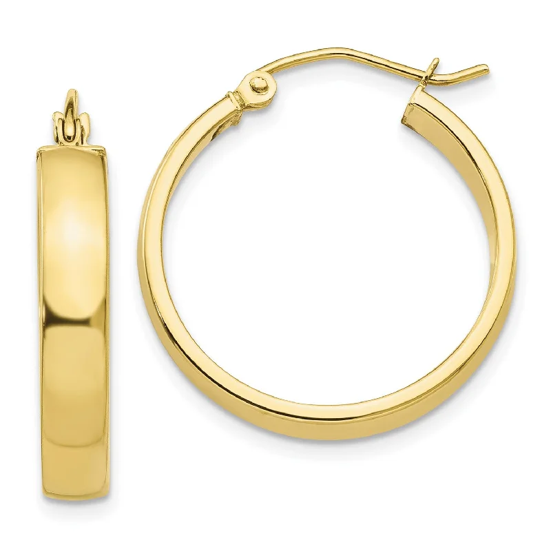 Large Drop Earrings for Weddings-10KT Yellow Gold 23X4MM Hoop Earrings