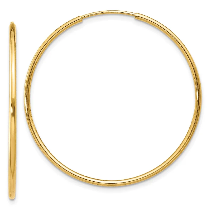 Fashionable Drop Earrings-14KT Yellow Gold 30X1.25MM Hoop Earrings