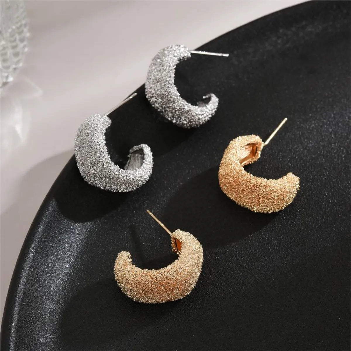 Trendy Drop Earrings-1 Pair Luxurious C Shape Plating Copper 18k Gold Plated White Gold Plated Ear Studs