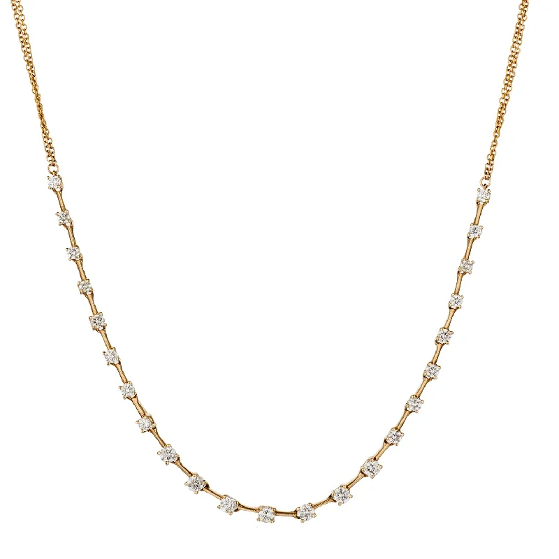 Luxury Beaded Necklace-DIAMOND LINE NECKLACE