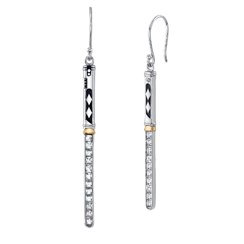 Gold Earrings with Crystals-Star Wars X RockLove Ahsoka Tano Crystal Lightsaber Earrings