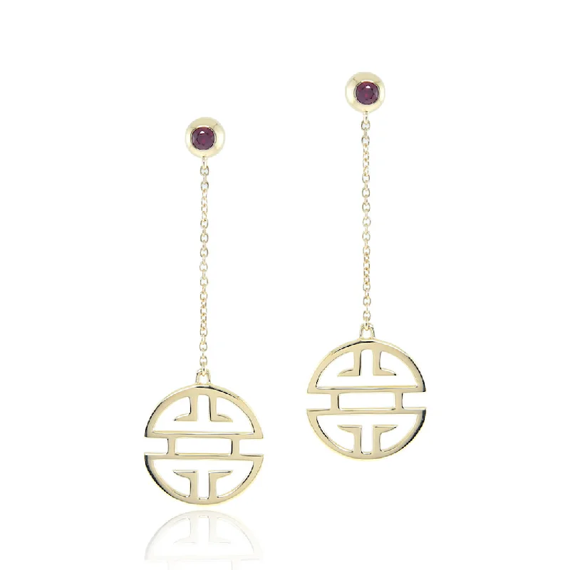 Wedding Earrings with Diamonds-Ruby Shou Drop Earrings