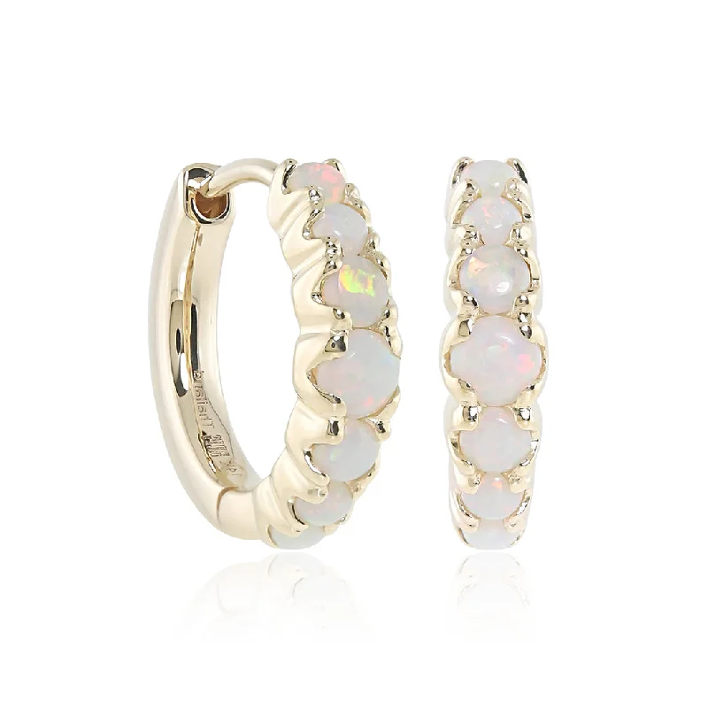 Stud Earrings for Women-Huggie Hoop Earrings in Graduated Opals