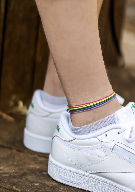 Stunning Gemstone Bracelet-Pride anklet for men, rainbow flag ankle bracelet