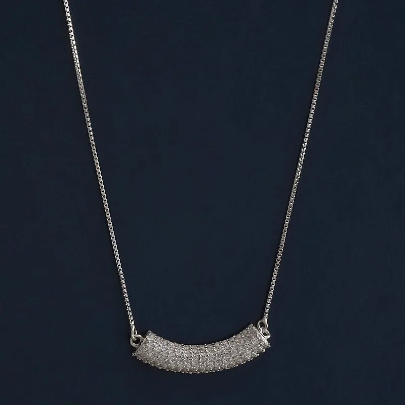 Luxury Diamond Necklace-92.5 Silver Necklace 183002