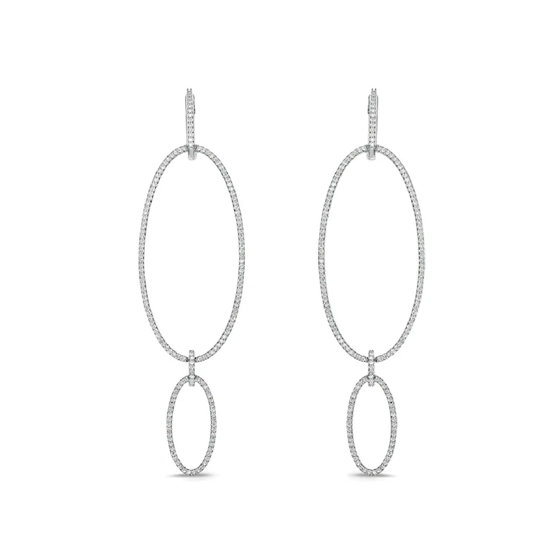 Modern Gold Earrings-1 CTW Diamond Fashion Earrings in 10KT White Gold