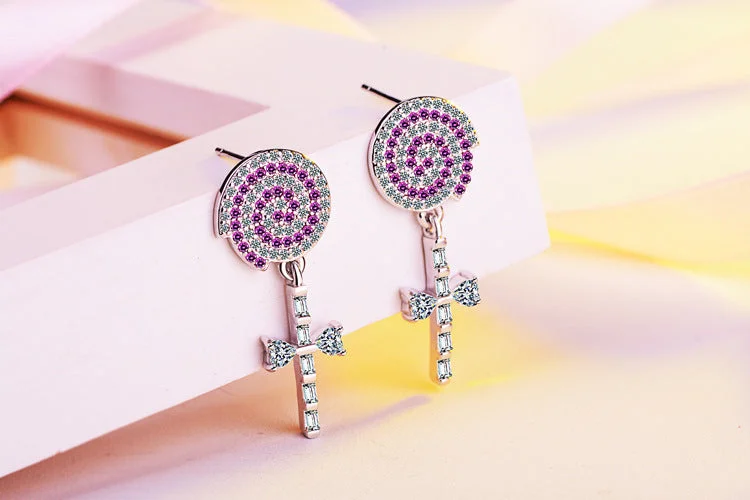 Handmade Silver Earrings-1 Pair Cute Cartoon Plating Inlay Copper Zircon White Gold Plated Ear Studs