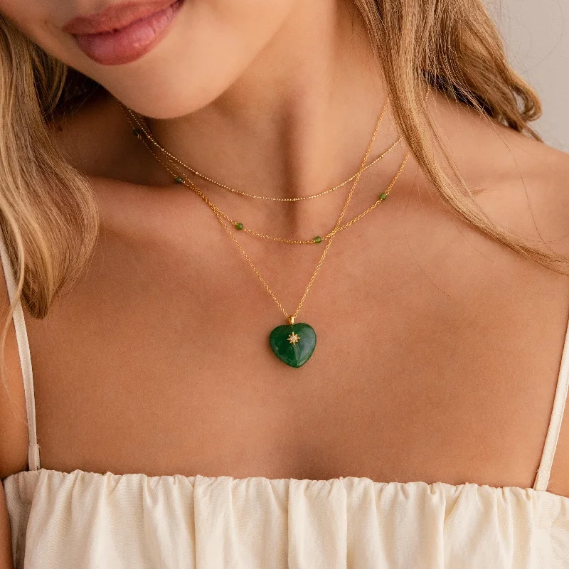 Heart Shaped Necklace-North Star Jade Heart Necklace