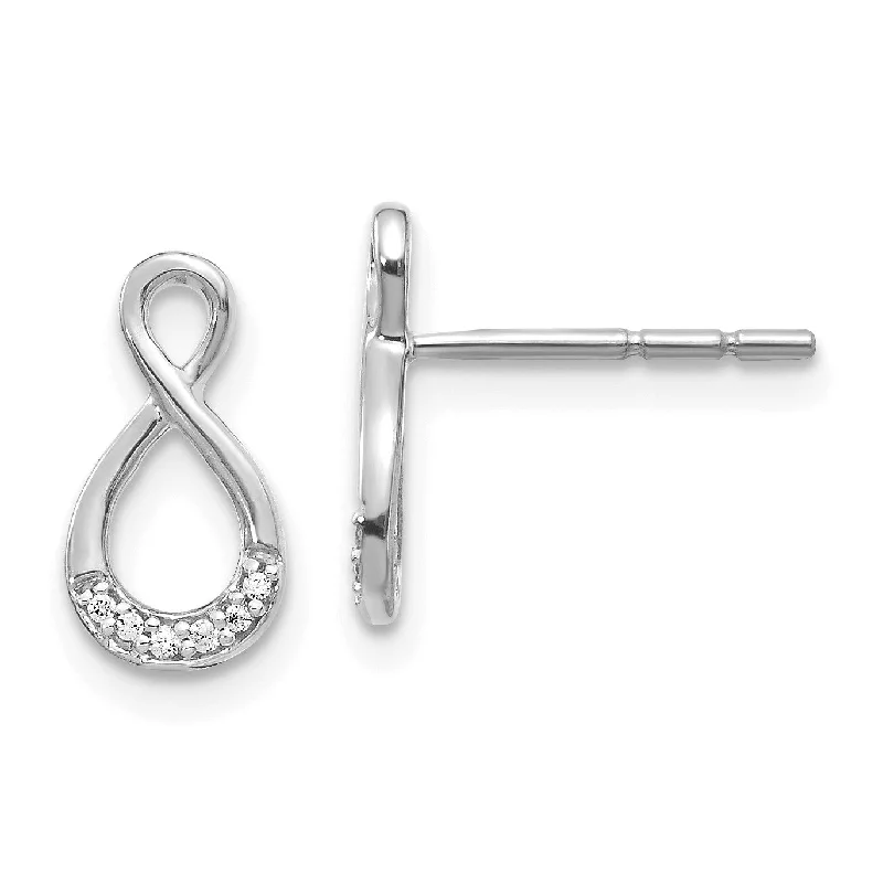 Crystal Drop Earrings-14KT White Gold Diamond Accent Stud Earrings