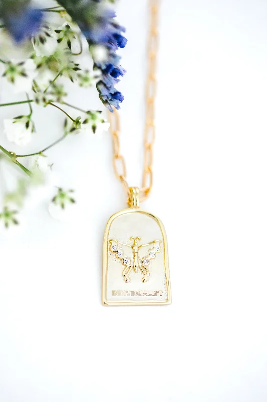 Bohemian Style Necklace-Enneagram Type Four Necklace { Silver + Gold }