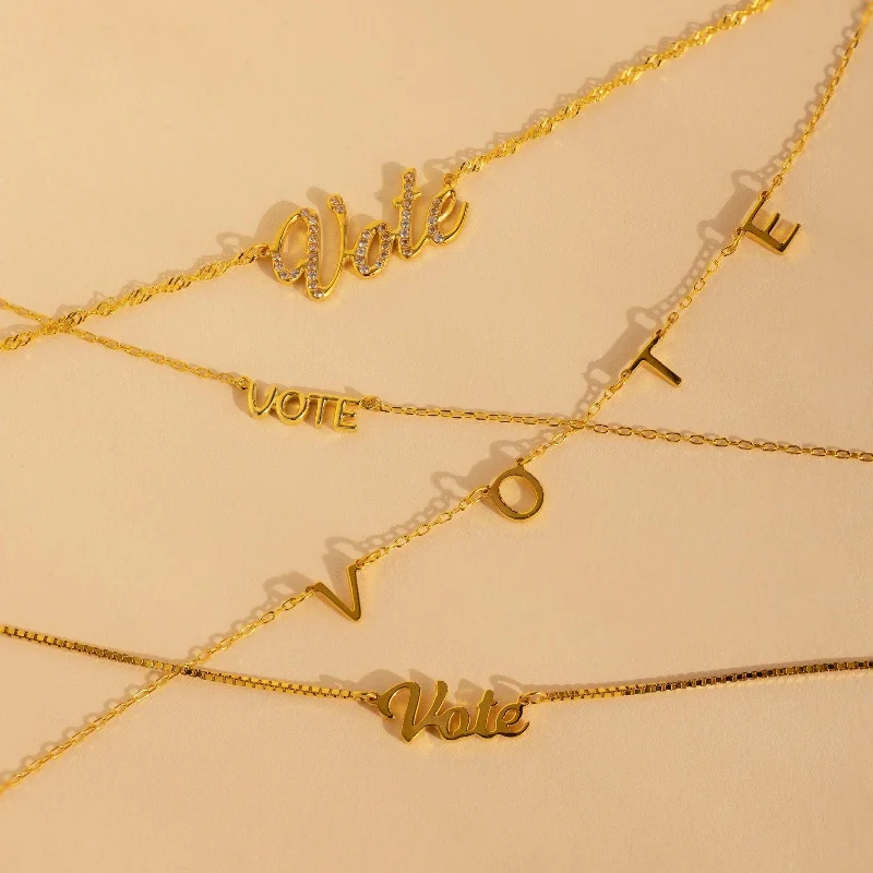 Elegant Gold Necklace for Weddings-Essential Vote Necklaces