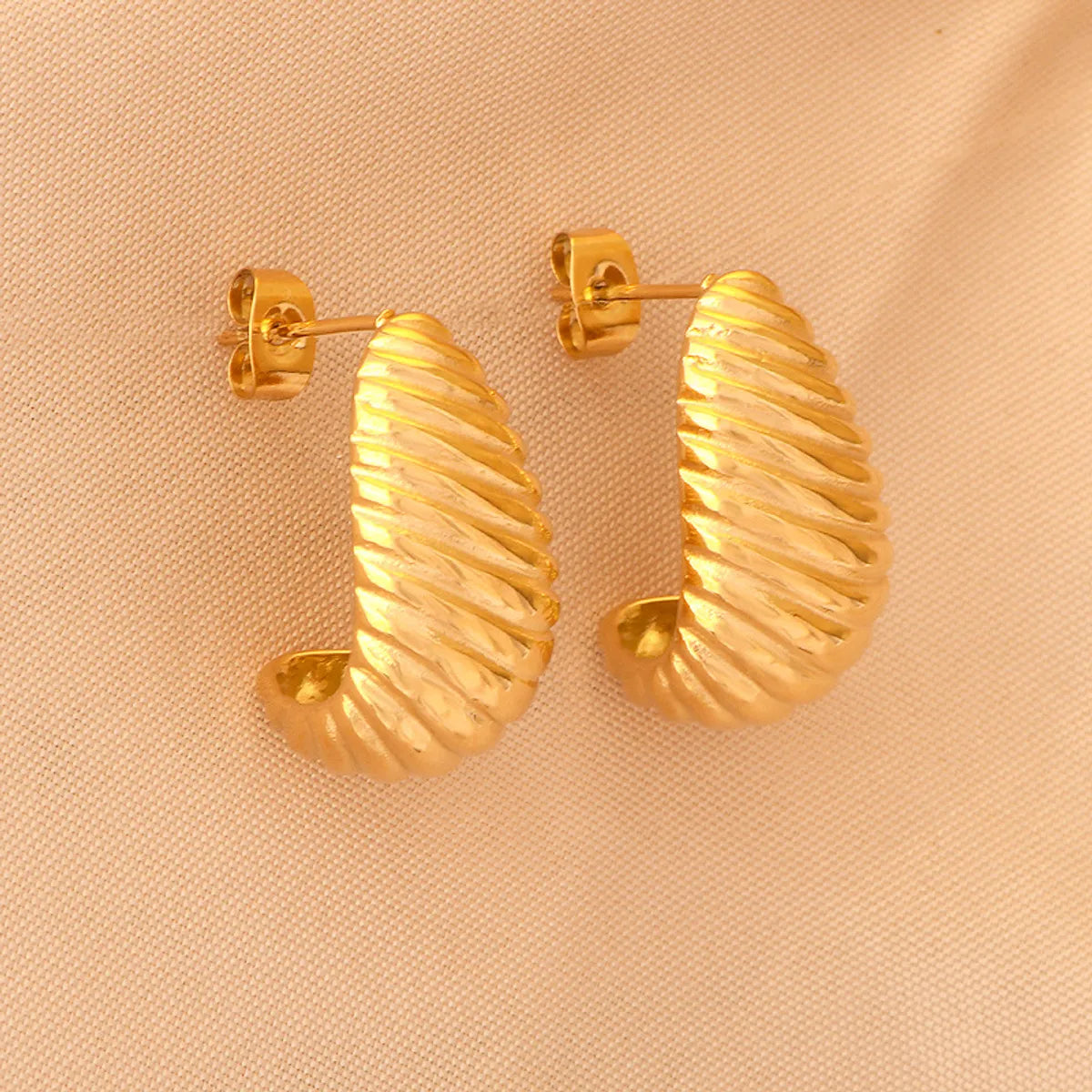 Custom Earrings for Bridesmaids-1 Pair Ig Style Geometric Plating Titanium Steel 18k Gold Plated Ear Studs