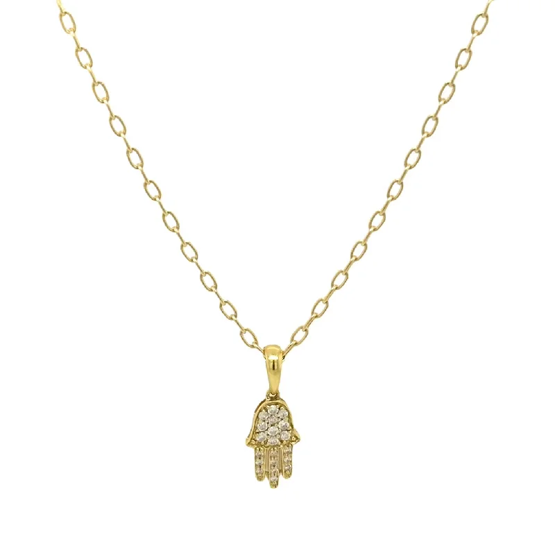 Bridal Pendant Necklace-DIAMOND HAMSA CHARM