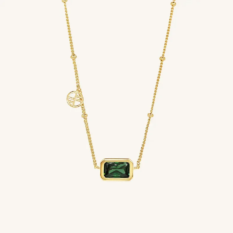 Trendy Pearl Necklace-Tarkine Emerald Green Necklace