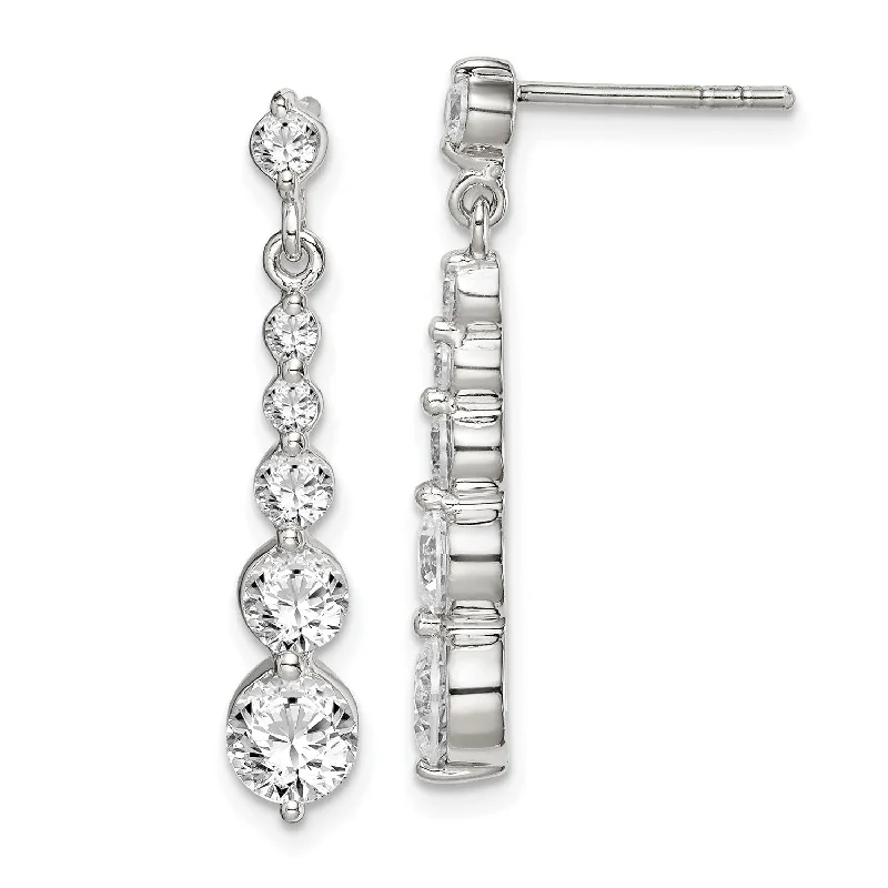 Stud Earrings for Women-Sterling Silver Cubic Zirconia Earrings